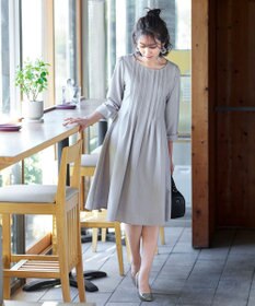 Tiaclasse 【洗える】スタイルアップも叶うピンタックワンピース