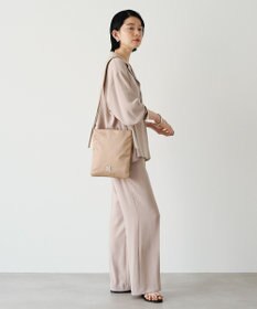 russet バイカラーレザーベルトフラットショルダーバッグ(SF-278)