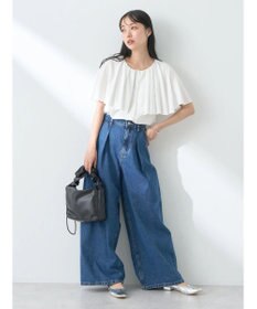 earth music&ecology ケープカラーブラウス