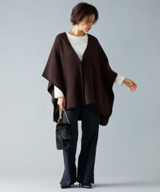 自由区 ヘリンボーン ポンチョ