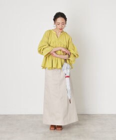 MOONBAT 【遮光/晴雨兼用】POLO RALPH LAUREN （ポロラルフローレン） 長傘 晴雨兼用日傘 ストライプフリル 遮光 遮熱 UV