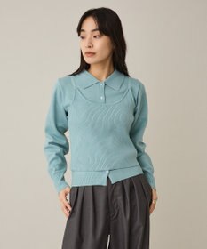 CRAFT STANDARD BOUTIQUE ポロ衿アンサンブルニット