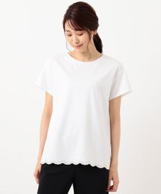 J.PRESS LADIES L 【UVケア・接触冷感】コンパクトコットンスムース 裾刺繍 カットソー