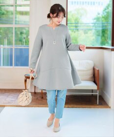 Tiaclasse L 【洗える】裏起毛フレアワンピチュニック