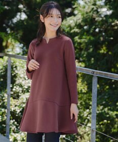 Tiaclasse L 【洗える】裏起毛フレアワンピチュニック