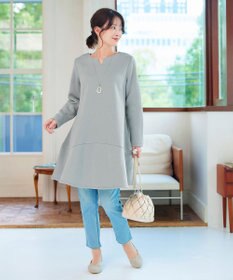 Tiaclasse L 【洗える】裏起毛フレアワンピチュニック