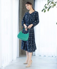 Tiaclasse L 【新色追加・洗える】シフォンギャザーワンピース