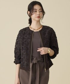 自由区 L 【17号サイズまで展開】テープエンブロイダリー ブルゾン