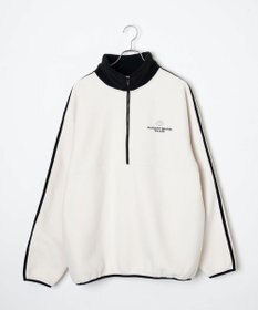 WEGO フリース ワンポイントハーフZIPプルオーバー