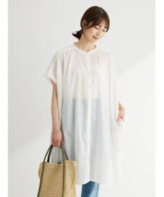 Green Parks インド綿 　ギャザー５分袖チュニック