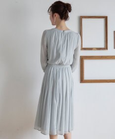 Tiaclasse L 【新色追加・洗える】シフォンギャザーワンピース