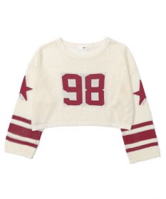 WEGO ナンバリングメッシュショートニット