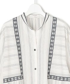 23区 L 【SLOW/一部店舗限定】ストライプエンブロイダリー ワンピース