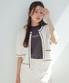 ANY SIS バイカラーニット カーディガン