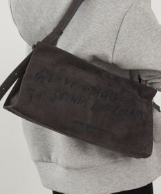 russet ステンシルデザインスエード横長ショルダーバッグ(CE-1640)