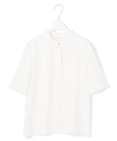 ICB 【洗える】ストレッチジョーゼット ラッフルデザインブラウス