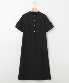 WEB限定】サッカーストレッチ バンドカラーワンピース / 組曲