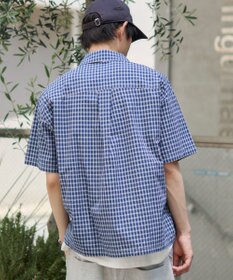 WEGO クロップドSSマイクロチェックシャツ