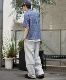 WEGO クロップドSSマイクロチェックシャツ