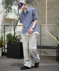 WEGO クロップドSSマイクロチェックシャツ