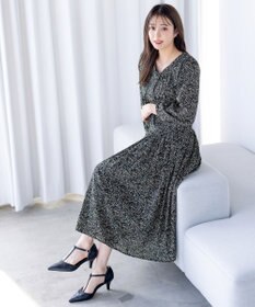 Tiaclasse L 【新色追加・洗える】シフォンギャザーワンピース