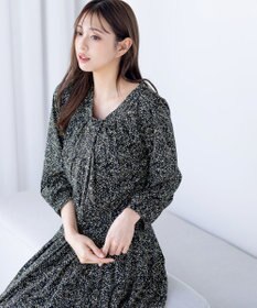 Tiaclasse L 【新色追加・洗える】シフォンギャザーワンピース