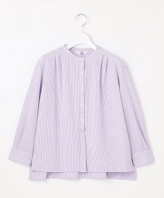 J.PRESS LADIES 【WEB限定カラーあり】ストライプジャカード バンドカラー カットソー