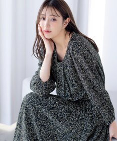 Tiaclasse L 【新色追加・洗える】シフォンギャザーワンピース