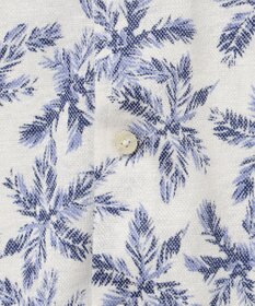 JOSEPH ABBOUD 【吸水速乾/ストレッチ/ノルマンディーリネン】リネンハニカム プリントジャージー シャツ