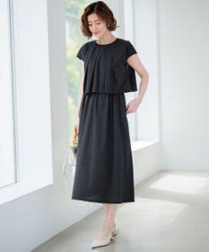 23区 【洗える】ドライコットンジャージー レイヤードワンピース