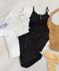 OP／FILA 【ocean pacific】ラッシュガード付き水着4点セット キャミデザイン