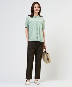 J.PRESS LADIES S シアードライトリコット シャツライク カットソー