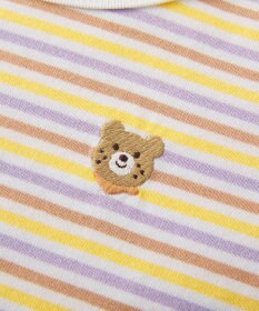 MIKI HOUSE HOT BISCUITS 【70-120cm】 みじんボーダー ワンポイント刺繍 半袖Tシャツ