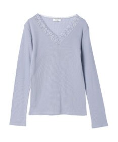 earth music&ecology レースＶネックテレコインナー