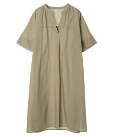 Green Parks 綿麻混スキッパーミニワンピース