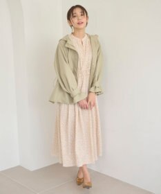 Feroux 【洗える】フラワープリントドロスト ワンピース