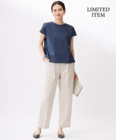 自由区 S 【WEB限定・接触冷感・洗える】エンブロイダリーローンプルオーバー ブラウス