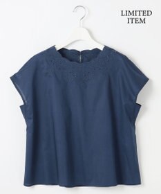 自由区 S 【WEB限定・接触冷感・洗える】エンブロイダリーローンプルオーバー ブラウス