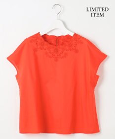 自由区 S 【WEB限定・接触冷感・洗える】エンブロイダリーローンプルオーバー ブラウス