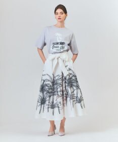 GRACE CONTINENTAL プラージュプリントタックスカート