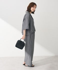 Green Parks 綿麻混裾ドロスト開襟シャツジャケット