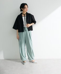 Green Parks 綿麻混裾ドロスト開襟シャツジャケット