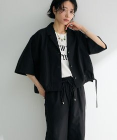 Green Parks 綿麻混裾ドロスト開襟シャツジャケット