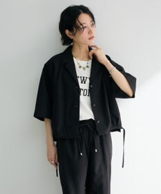 Green Parks 綿麻混裾ドロスト開襟シャツジャケット