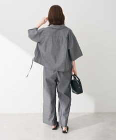 Green Parks 綿麻混裾ドロスト開襟シャツジャケット