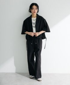 Green Parks 綿麻混裾ドロスト開襟シャツジャケット