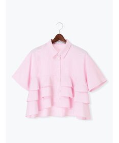 Te chichi 半袖ティアードフリルクロップトシャツ