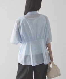 AMERICAN HOLIC 【予約】【接触冷感】ストライプペプラムブラウス