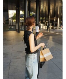 Green Parks シャーリングデザインコルセット風ブラウス