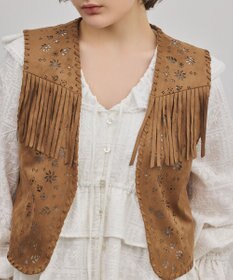 GRACE CONTINENTAL フェイクスウェードジレ